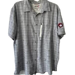 Canada Weathergear Mens Button Up Shirt Lightweight Hiking Vented Size Large